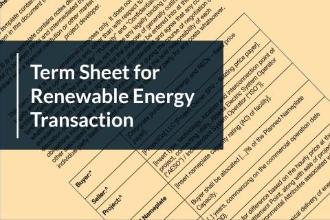 Renewable Energy Term Sheet Template Word Doc